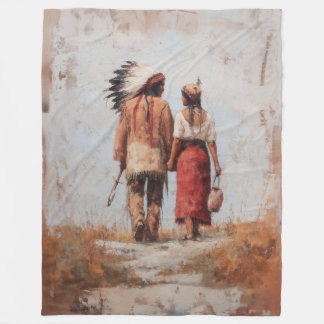 Decke mit Motiv für indianisches Paar
