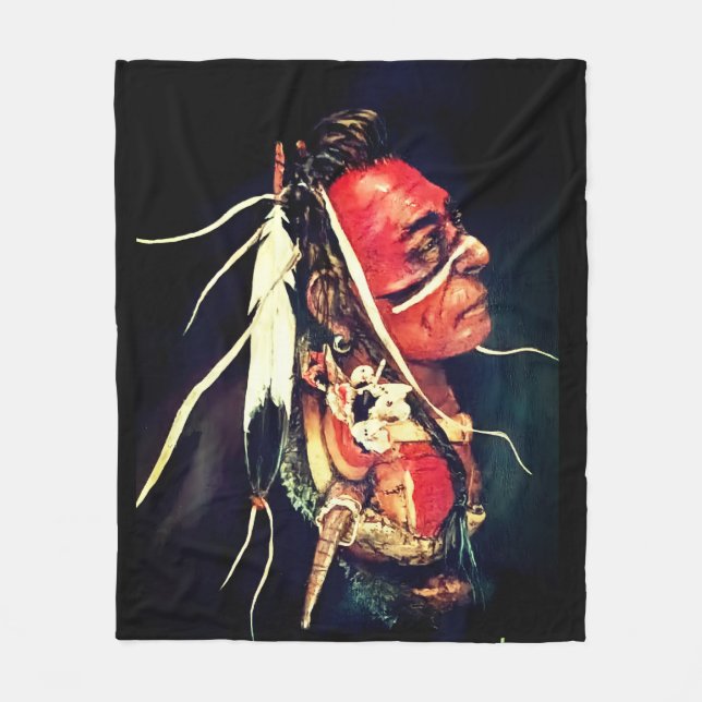 Decke mit Native Warrior "Kaw"-Fleece (Vorderseite)
