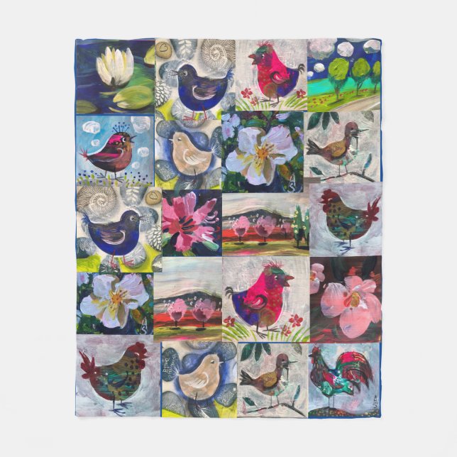 Decke mit Vögeln und Blumen (Vorderseite)