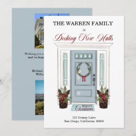 Decke neue Hallen Blue Door Weihnachts-Foto Moving Ankündigung