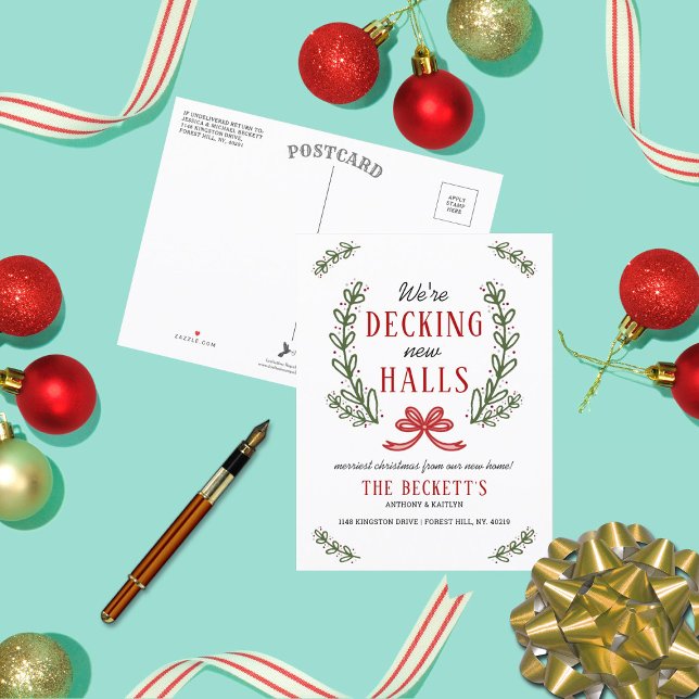 Decke neue Hallen | Moderner Kranz - Urlaub Ankündigungspostkarte (Von Creator hochgeladen)