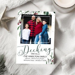 Decke neue Hallen Moving Announcement Foto Feiertagskarte