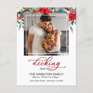 Decke neue Hallen Moving Announcement Foto Feiertagspostkarte