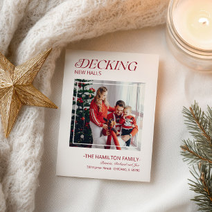 Decke neue Hallen Moving Announcement Foto Feiertagspostkarte