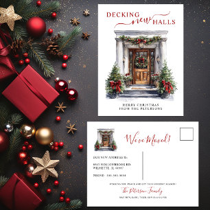Decke neue Hallen Neue Zuhause Weihnachtsreise Ankündigungspostkarte