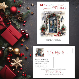 Decke neue Hallen Neue Zuhause Weihnachtsreise Ankündigungspostkarte