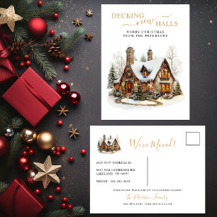 Decke neue Hallen Neue Zuhause Weihnachtsreise Ankündigungspostkarte