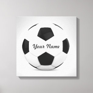 Decke Soccer Ball Personalisiert Name Leinwanddruck