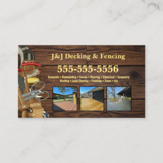 Decke- und Fencing-Tool-Belt-Visitenkarte Visitenkarte
