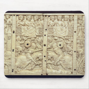 Deckel einer Schatulle, die ein Turnier darstellt Mousepad