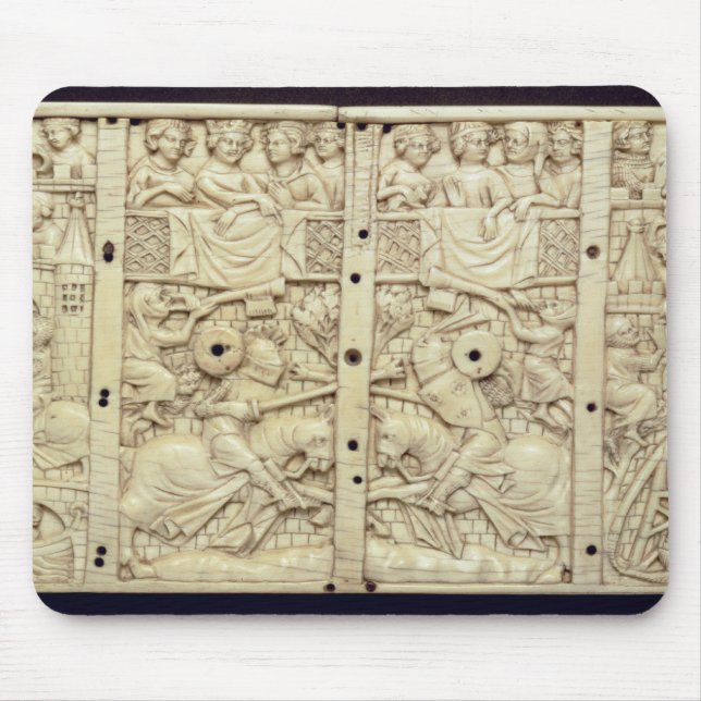 Deckel einer Schatulle, die ein Turnier darstellt Mousepad (Vorne)