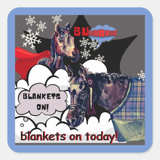 Decken auf Comic Quadratischer Aufkleber (Vorderseite)