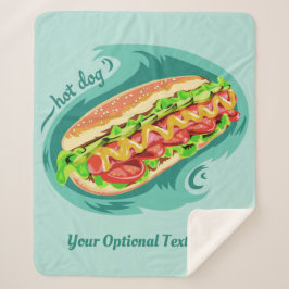 Decken für benutzerdefinierte Text Hot Dog Illustr