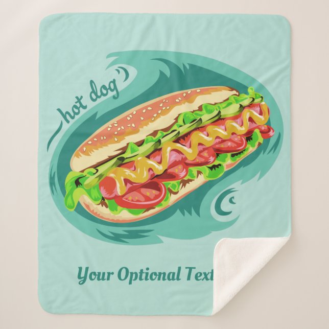 Decken für benutzerdefinierte Text Hot Dog Illustr (Vorderseite)