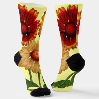 Deckenblumen Druck Socken