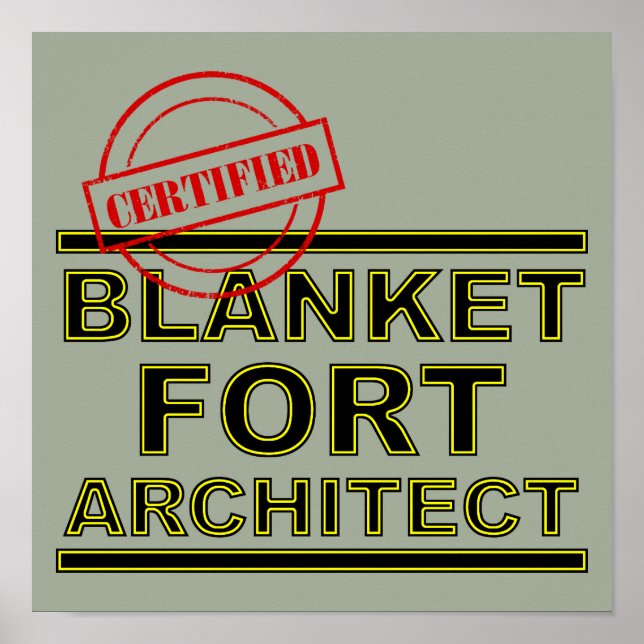 Deckenburg-Architekt Lustiges Poster Schild (Vorne)