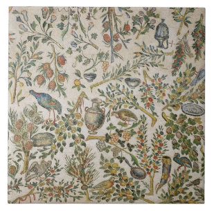 Deckendekoration mit Blumen und Vögeln (Mosaik) Fliese