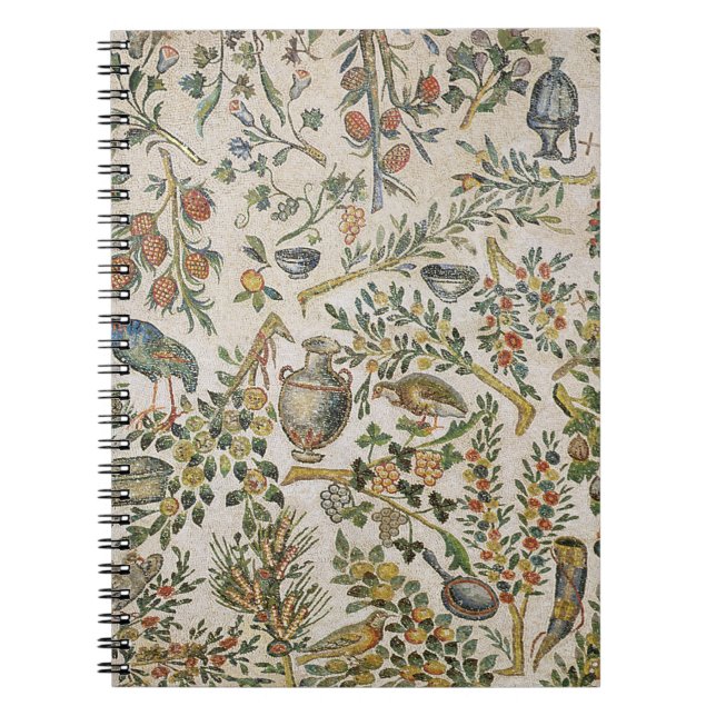 Deckendekoration mit Blumen und Vögeln (Mosaik) Notizblock (Vorderseite)