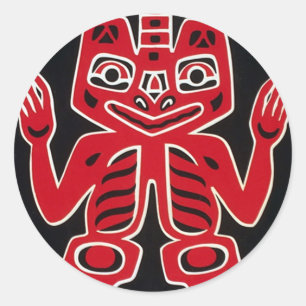 Deckendesign der Haida ~ Alaska Runder Aufkleber