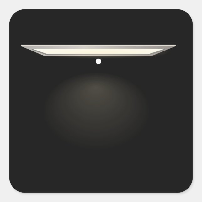 Deckenlampe, lange Deckenleuchte, Möbelstück Quadratischer Aufkleber (Vorderseite)