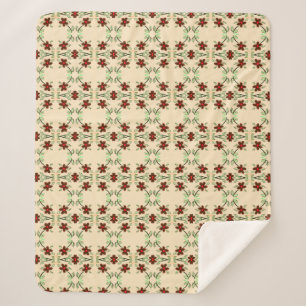 Deckenmatte mit Rot und Schokoladenbraun Sherpadecke