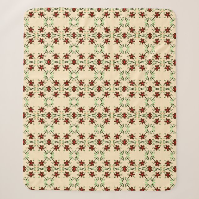 Deckenmatte mit Rot und Schokoladenbraun Sherpadecke (Vorderseite)