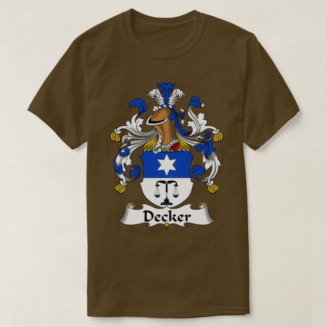 Decker Coat of Arms Familienwappen T-Shirt (Design vorne)