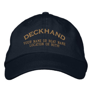 Deckhand Benutzerdefinierter Name Boot Lokal Bestickte Baseballkappe