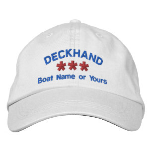 DECKHAND Personalisierter Name Custom WHUE RED BLU Bestickte Baseballkappe