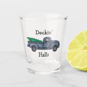 Deckin Hallen Blauer Weihnachtsbaum Truck Shot Gla Schnapsglas
