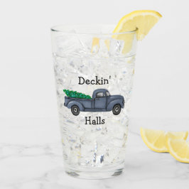 Deckin Hallen-blaues Weihnachts-LKW-Trinkglas Glas