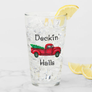 Deckin Hallen-rotes Weihnachts-LKW-Trinkglas Glas