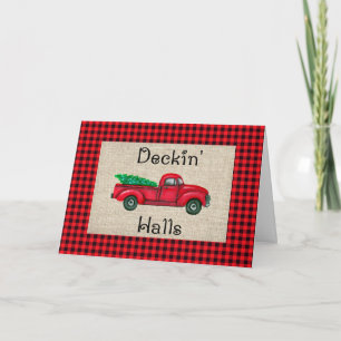 Deckin Hallen Weihnachtsbaum Truck Weihnachtskarte Feiertagskarte