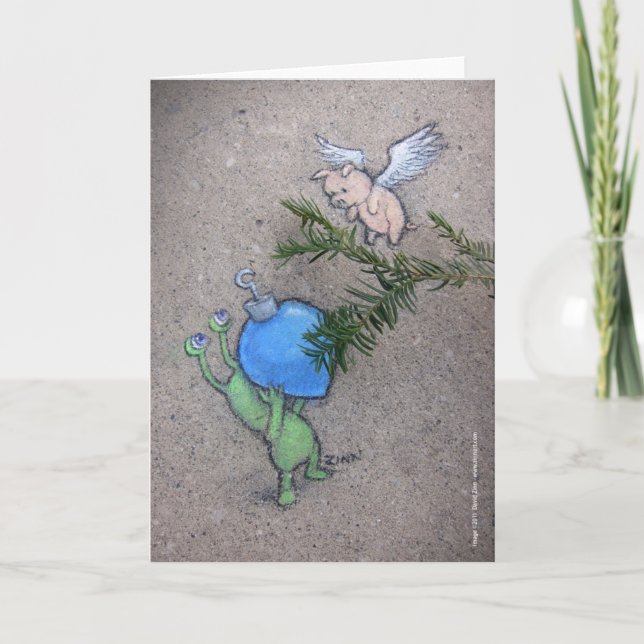 Deckingäste Feiertagskarte (Vorderseite)