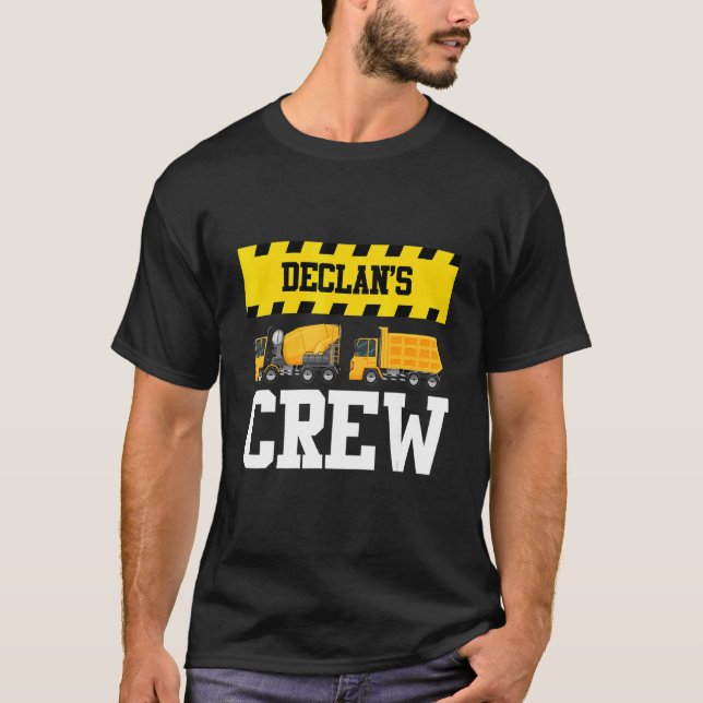 Declan Construction Crew Custom Dumptruck Dump Tru T-Shirt (Vorderseite)