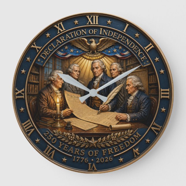 Declaration of Independence 250th Anniversary Große Wanduhr (Vorderseite)