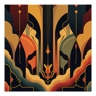 Deco-Abstraktion Glänzend Poster