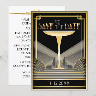 Deco Champagner Save The Date Einladung