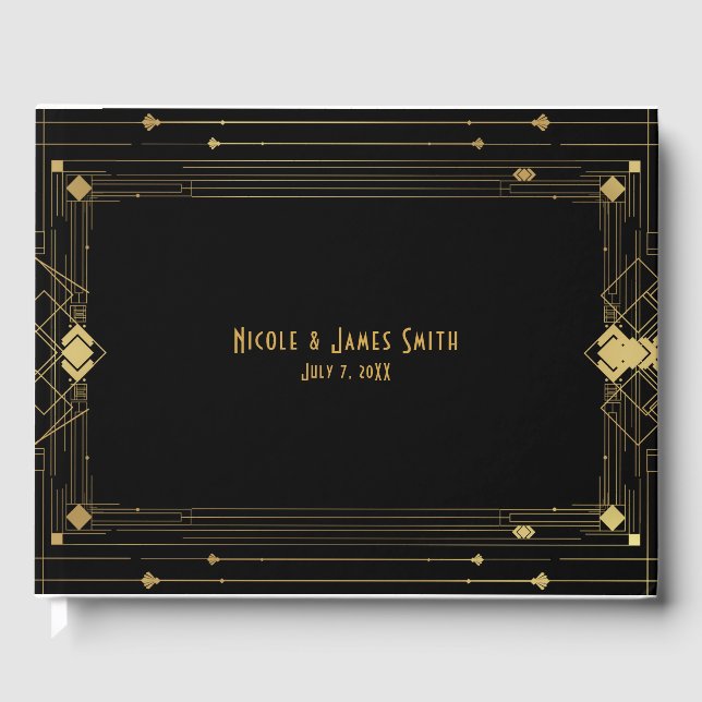 Déco Déco Gatsby Roaring 20's Wedding Gästebuch (Vorderseite)
