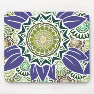 Deco Fandango in Grün und Weinrot Mousepad