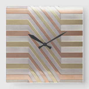 Deco Geometric Clock Quadratische Wanduhr