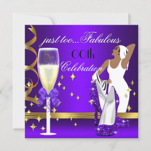 Deco Lady Purple Gold Zu Fabelhaft Geburtstag Einladung