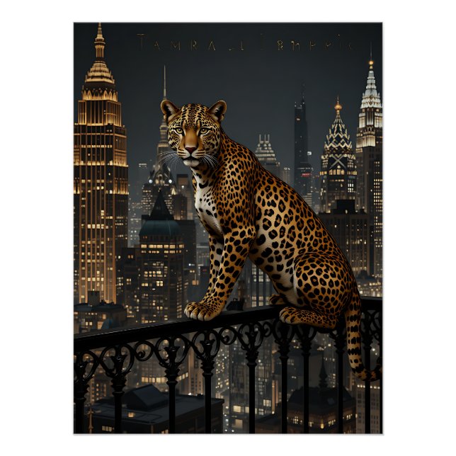 Deco Leopard: Art Deco Elegance Poster (Vorderseite)