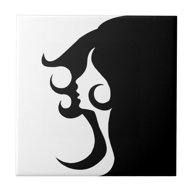 Deco Mod Frau Fliese (Vorderseite)