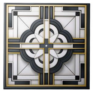  Deco Schönes Schwarz Weiß Gold  Fliese