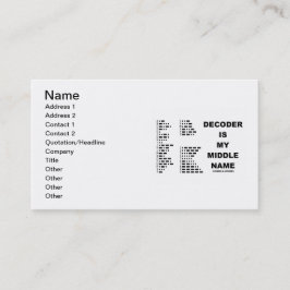 Decoder ist mein zweiter Vorname (Morsealphabet) Visitenkarte