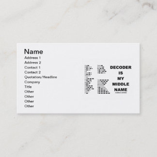 Decoder ist mein zweiter Vorname (Morsealphabet) Visitenkarte