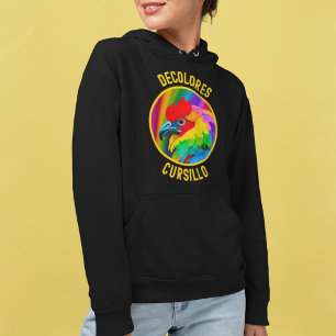DeColores Cursillo Bunter Hahn Lebendiger Regenbog Hoodie