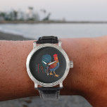 DeColores Cursillo Farbenfrohe Rooster Armbanduhr<br><div class="desc">De Colores ist ein traditionelles spanisches Volkslied, das als Lied in der römisch-katholischen Cursillo-Bewegung verwendet wird. Was für ein schönes Glaubensgeschenk für dich, einen Freund oder sogar einen Priester. Die handgezeichnete farbenfrohe Rooster in den Farben Blau, Rot, Orange und Grün ist ein Stunner. Der handgeschriebene DeColores Titel in passenden Farben....</div>