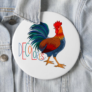 DeColores Cursillo Farbenfrohe Rooster Button